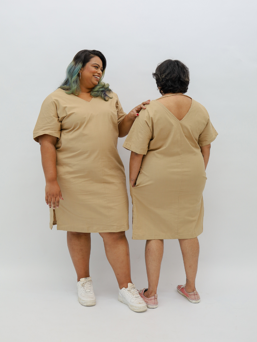Khaki Linen Dress