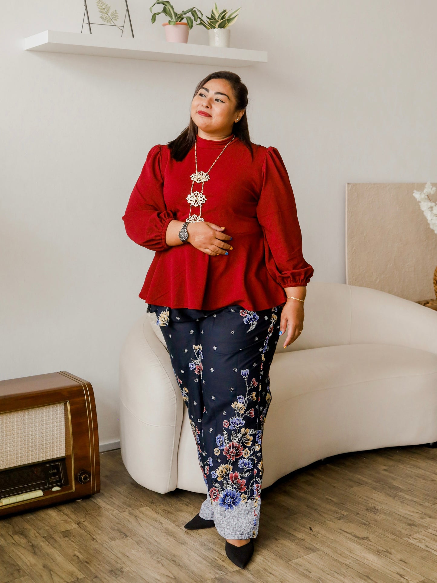 High Neck Peplum Top