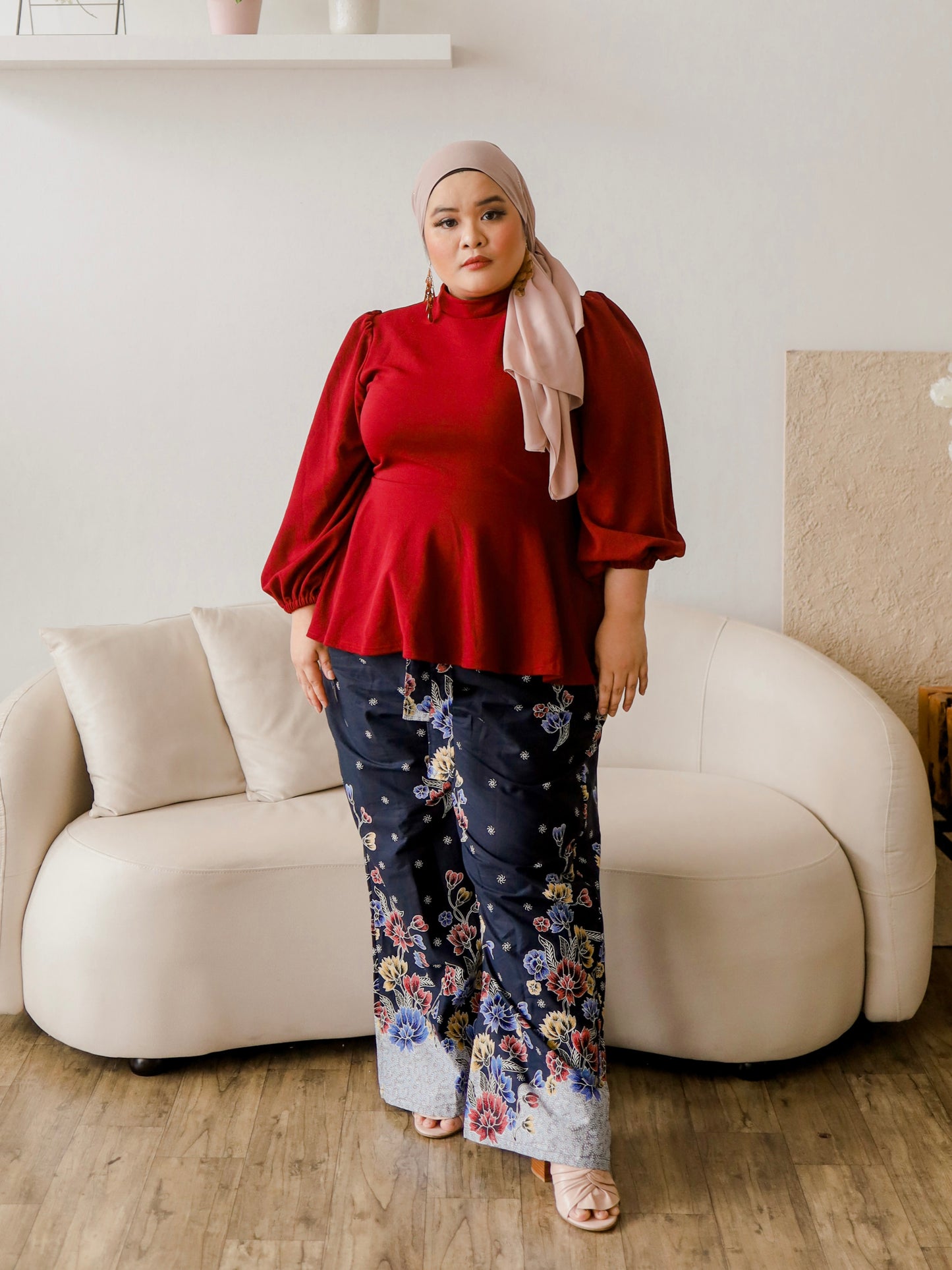 High Neck Peplum Top