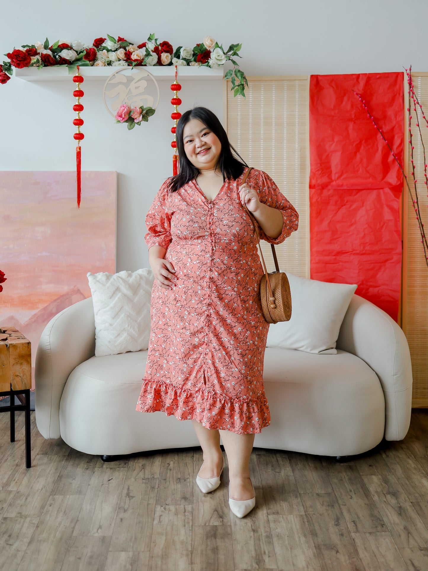 Vintage Floral Buttoned Dress - THE CURVE CULT