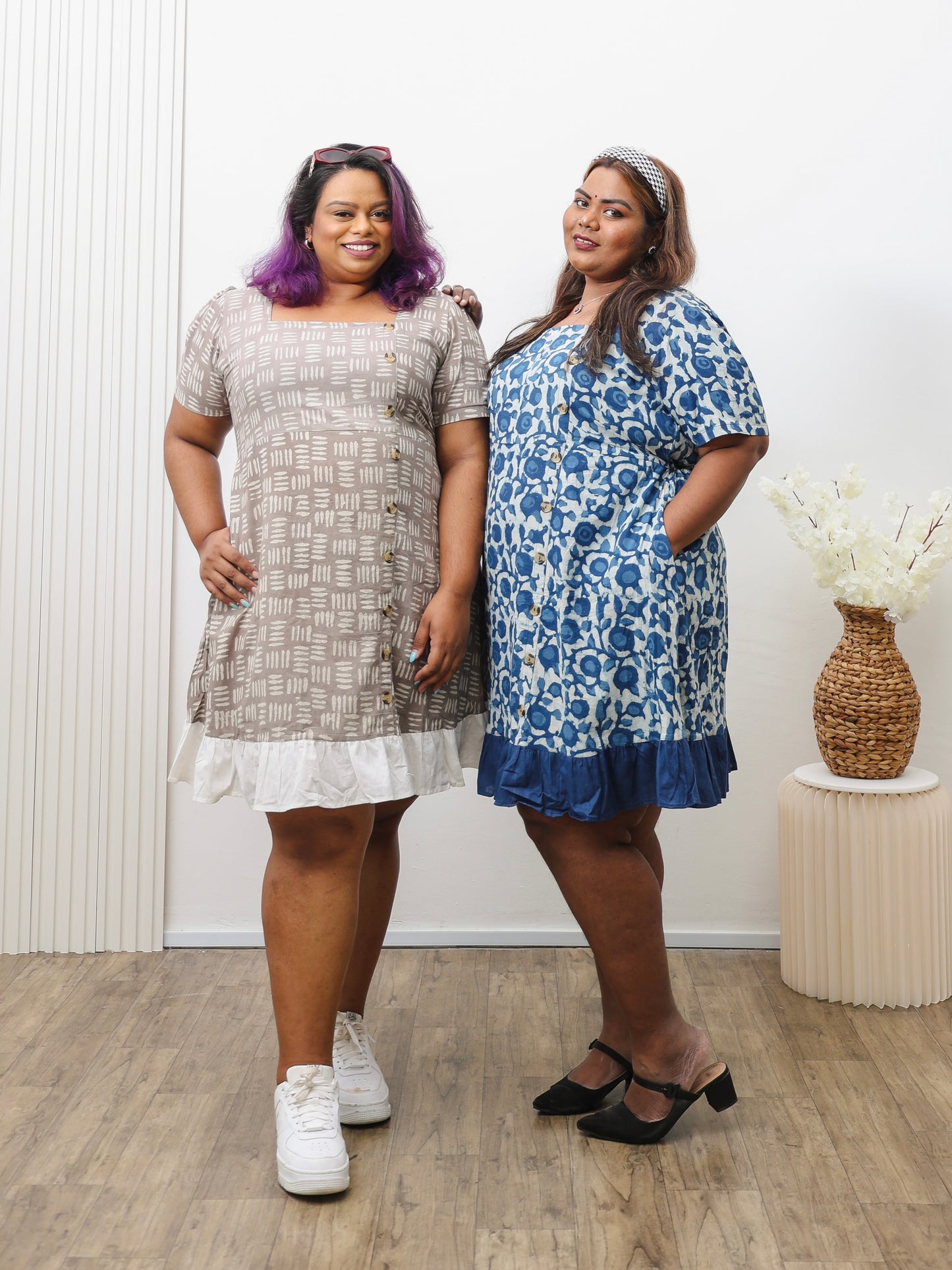 Puff Sleeve Cotton Dress