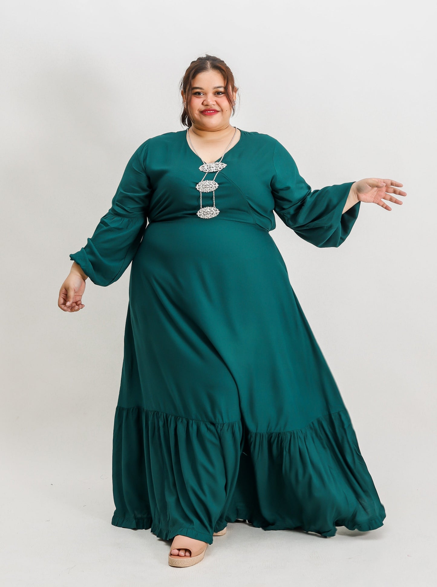 Puff Sleeve Maxi Dress
