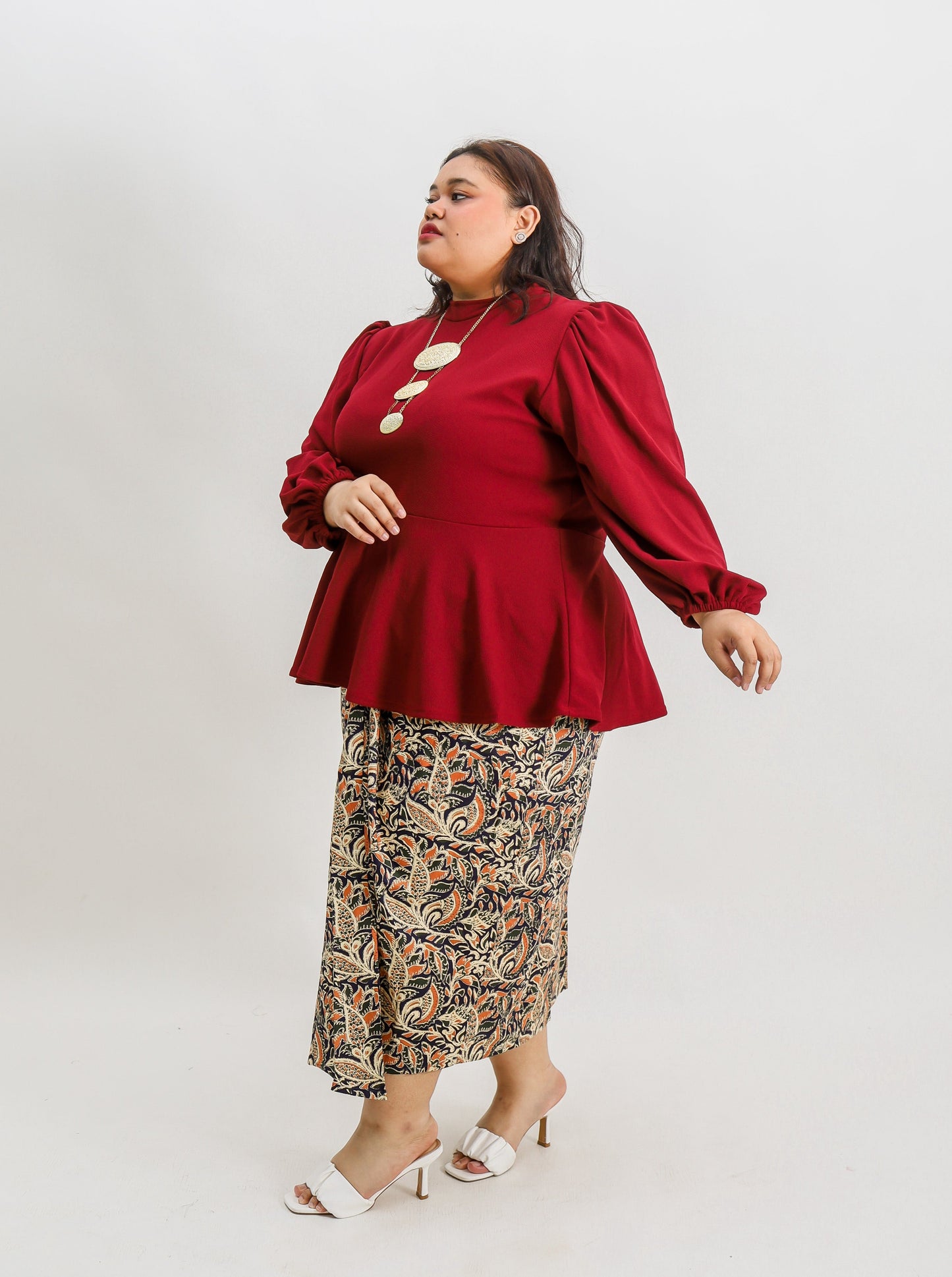 High Neck Peplum Top