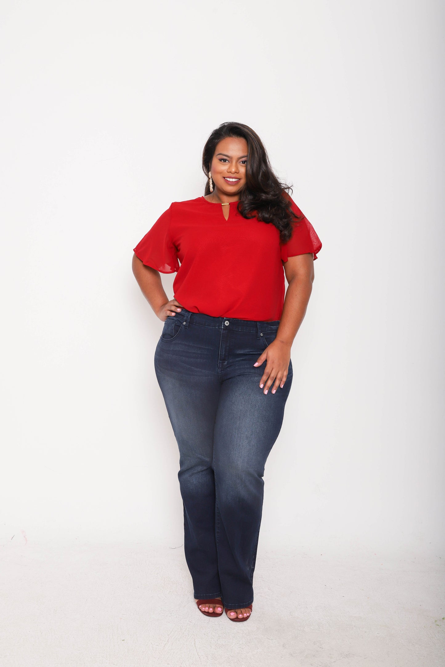 Chiffon Keyhole Top