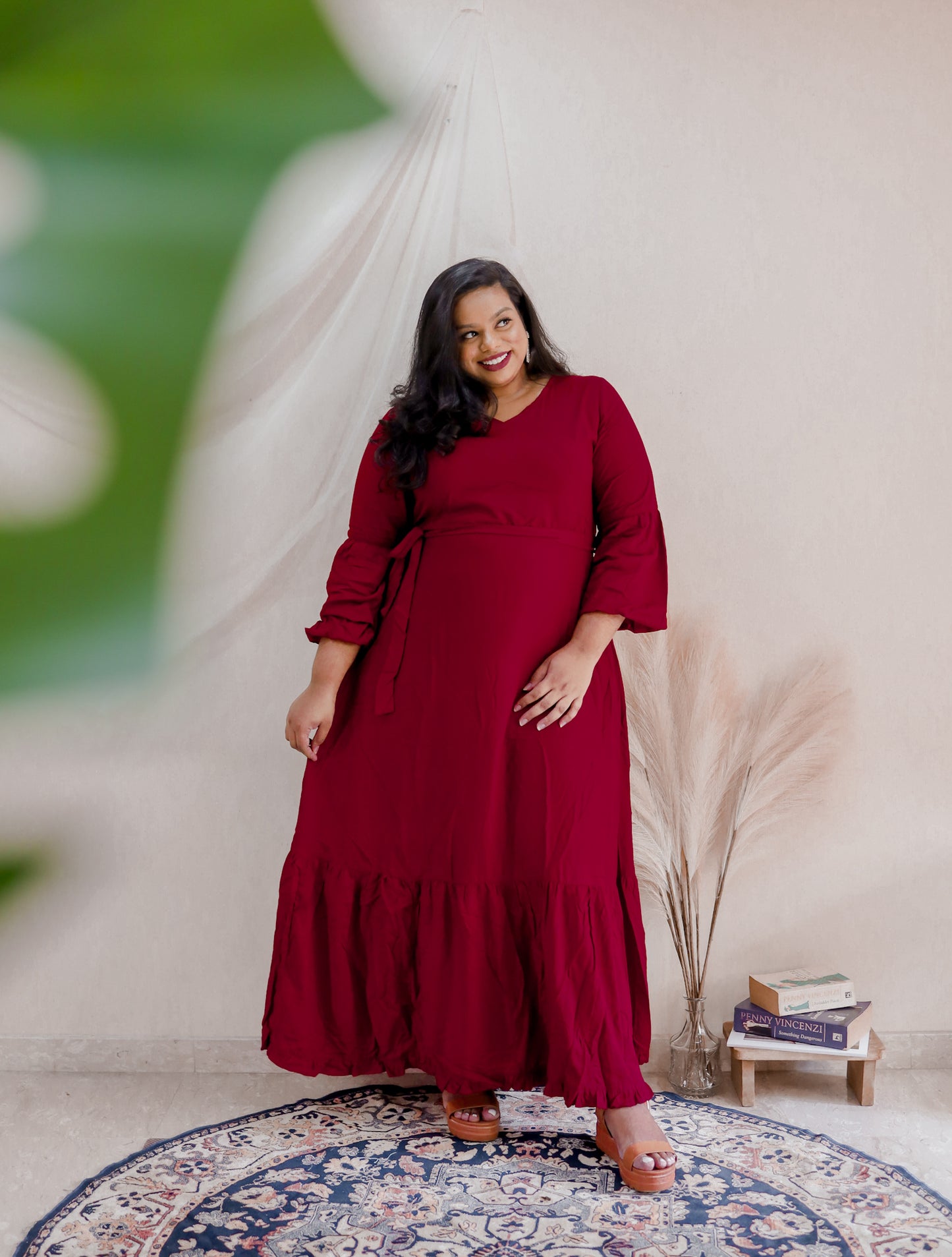 Puff Sleeve Maxi Dress - THE CURVE CULT