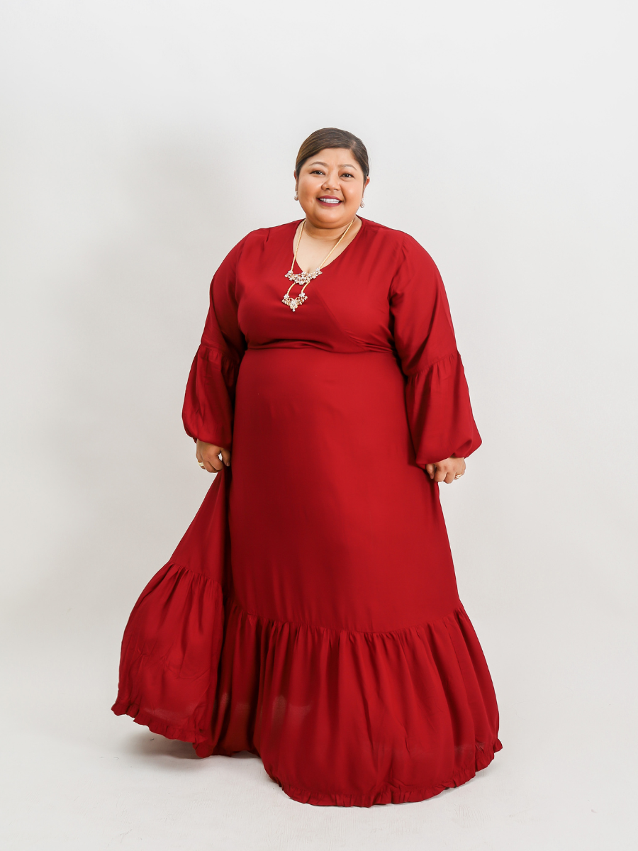 Puff Sleeve Maxi Dress