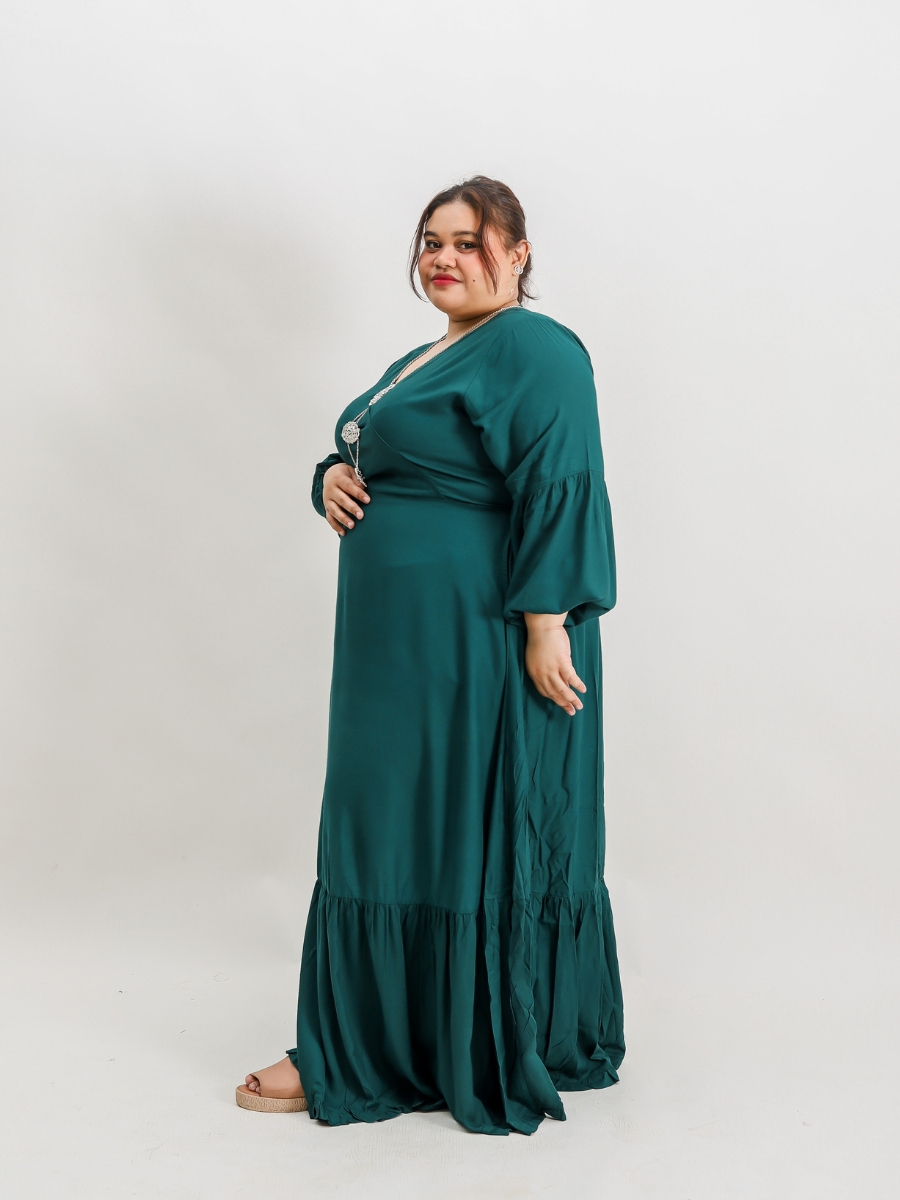 Puff Sleeve Maxi Dress