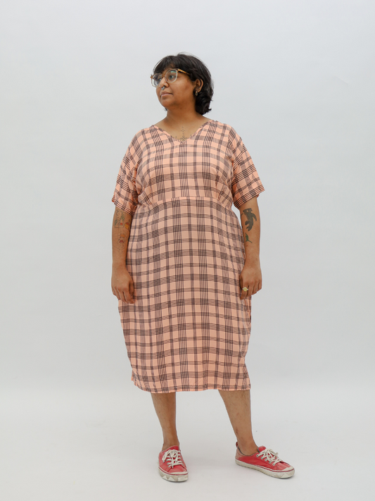 Rayon Checkered Dress