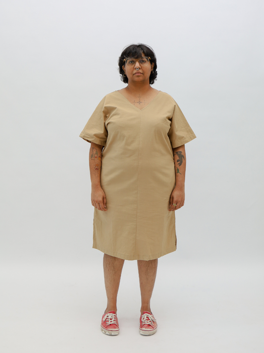 Khaki Linen Dress