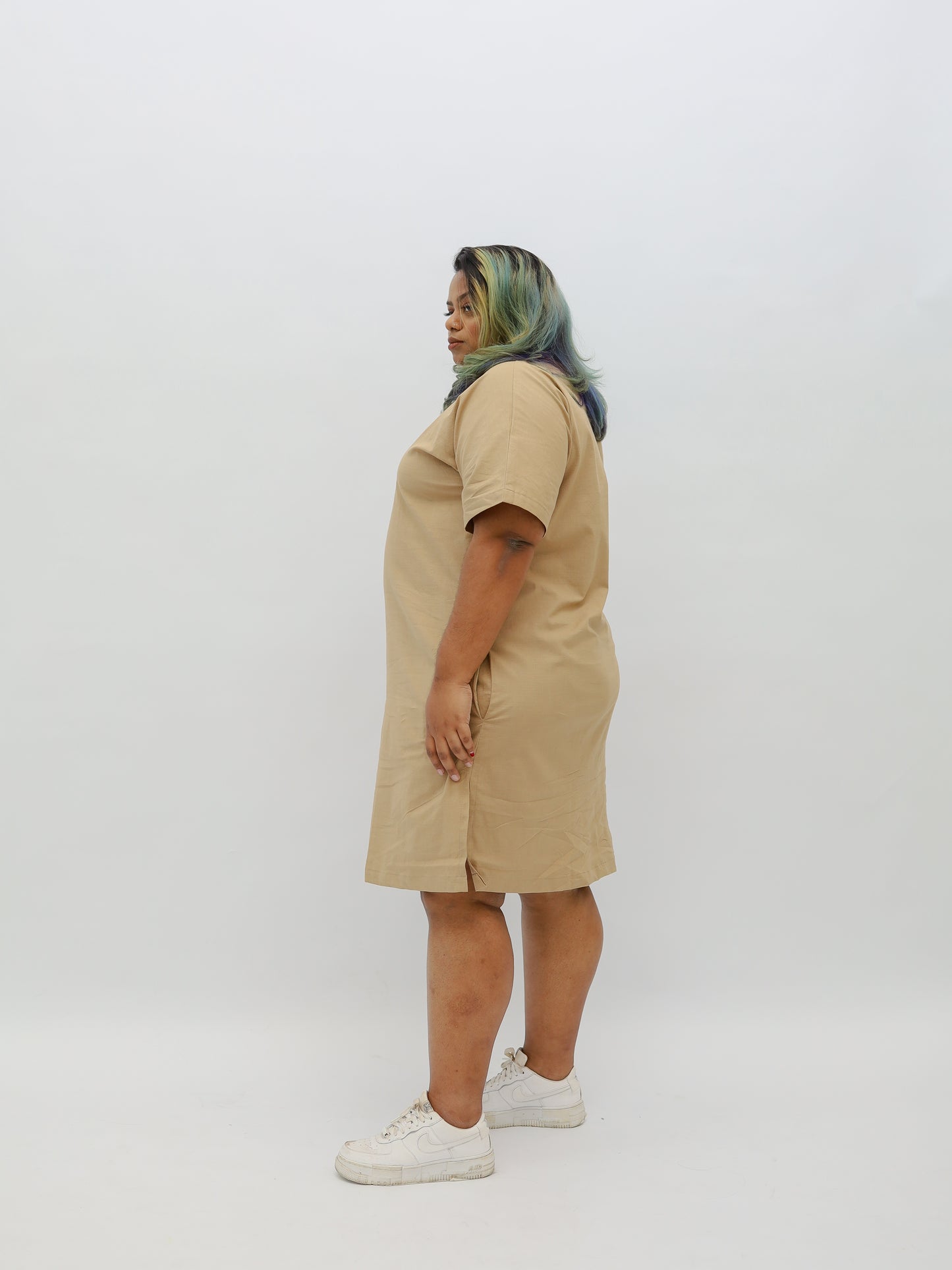 Khaki Linen Dress