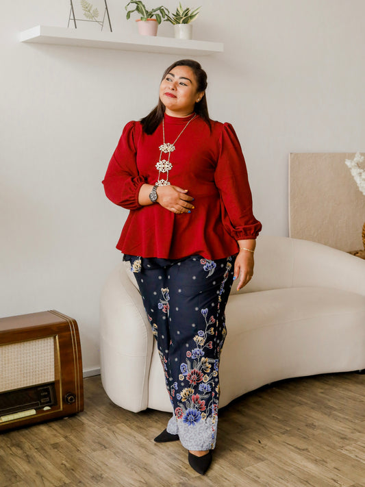 High Neck Peplum Top