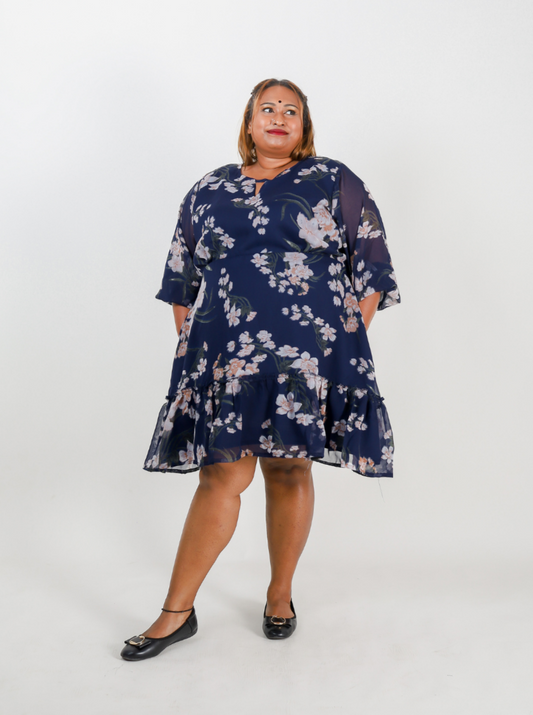 Chiffon Shirred dress