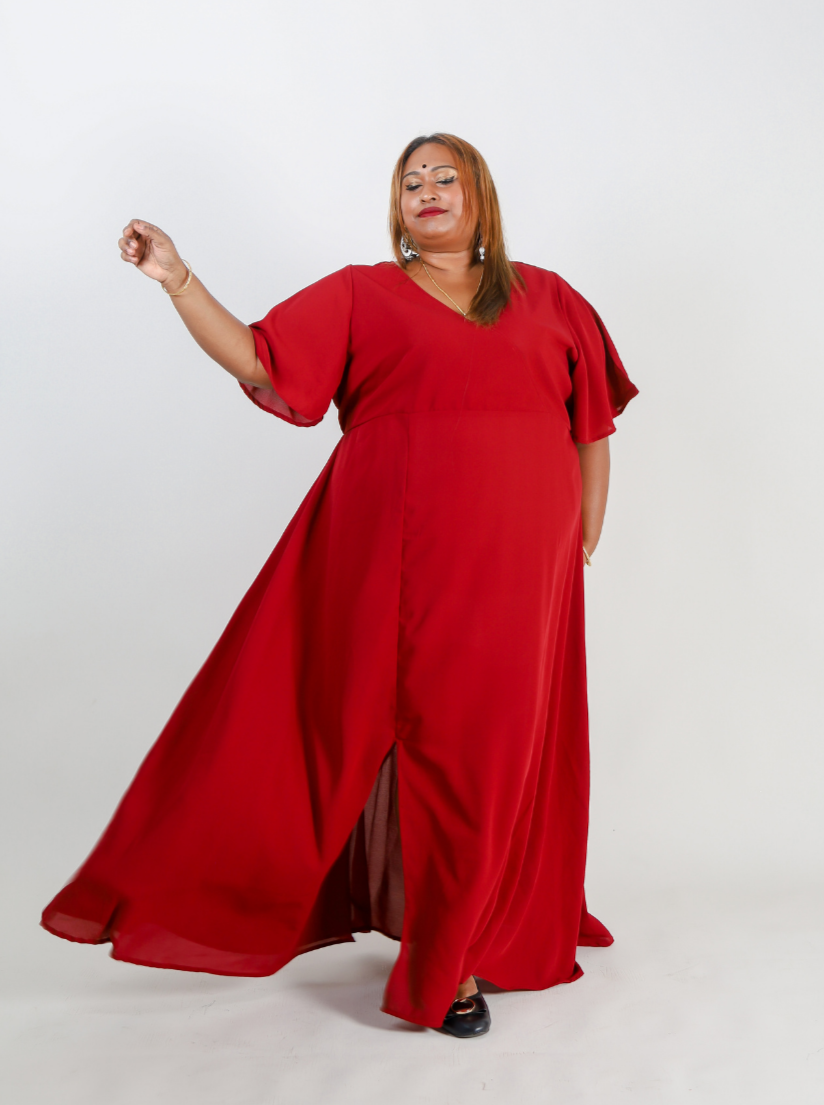 Red clearance dress curve