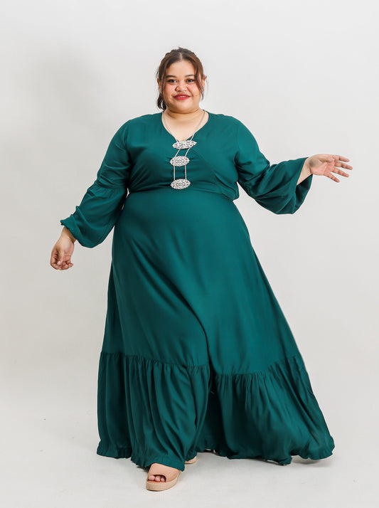 Puff Sleeve Maxi Dress