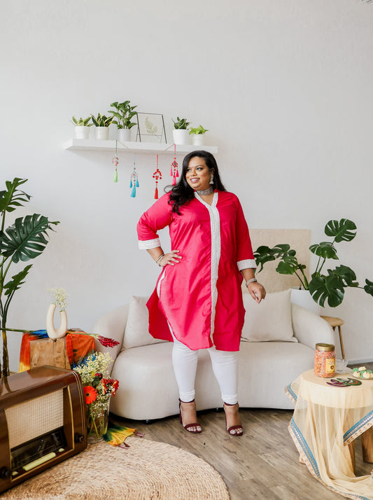Lace Kurti - THE CURVE CULT