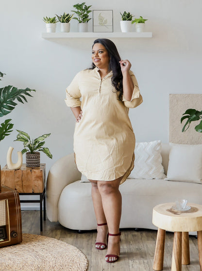 High Low Linen Dress - THE CURVE CULT