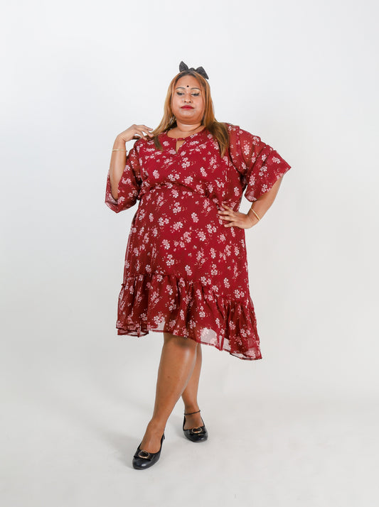 Chiffon Shirred dress